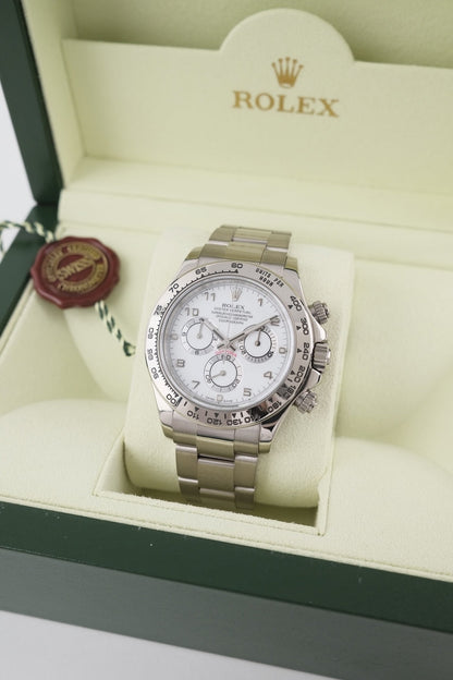 Daytona White Gold 116509 Box + original Papers LC100 White Dial 2005