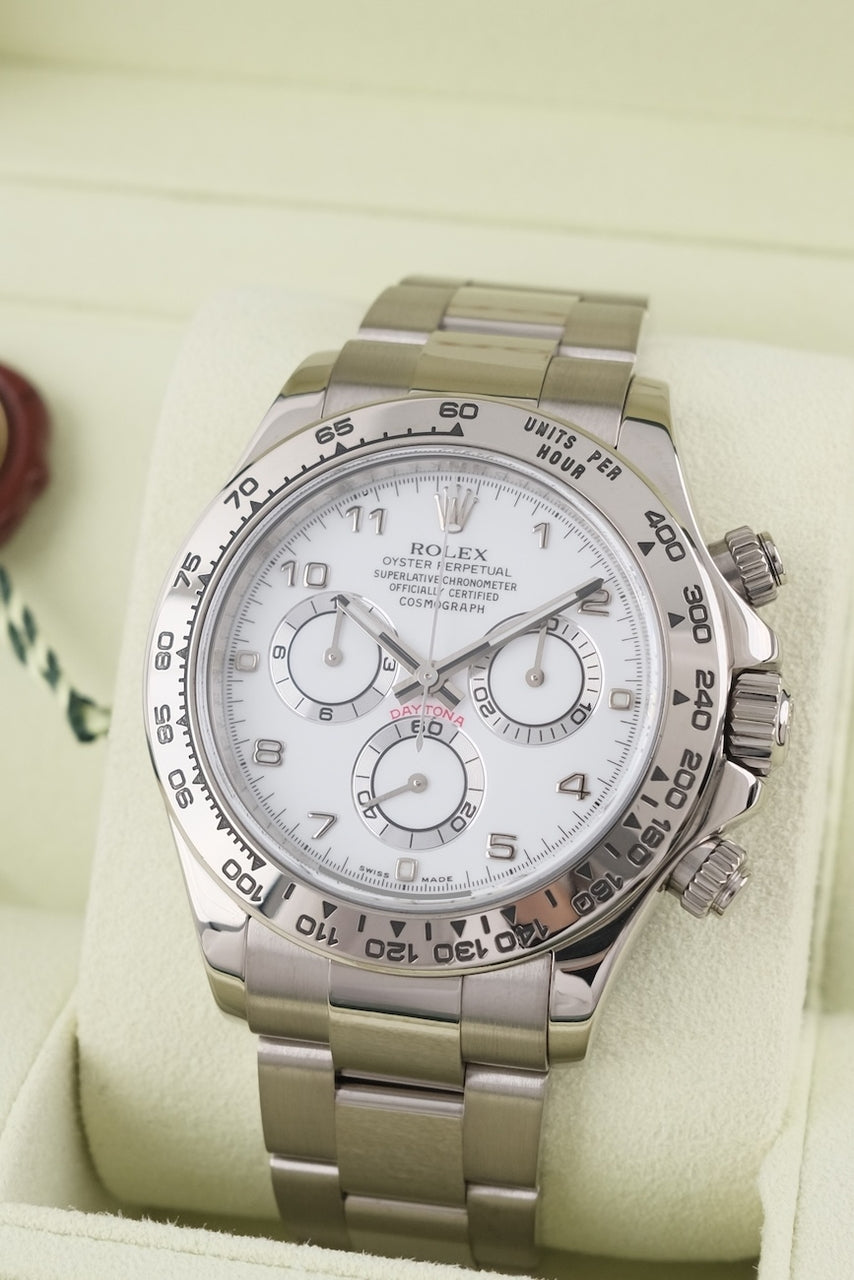 Daytona White Gold 116509 Box + original Papers LC100 White Dial 2005