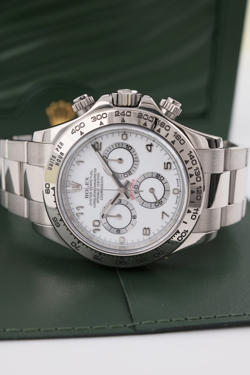 Daytona White Gold 116509 Box + original Papers LC100 White Dial 2005