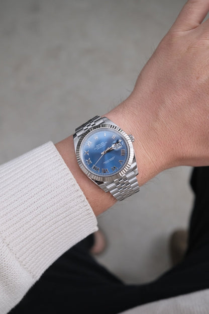 Datejust 41 126334 Box + original Papers Blue Roman Dial